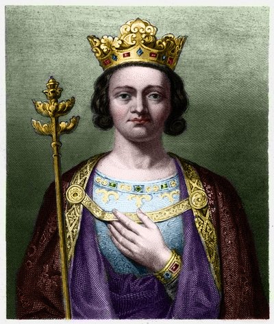 Portret Filipa V Długiego (1294 - 1322), króla Francji - w „Histoire des Francais” Lavallee, rycina, sd. autorstwa French School