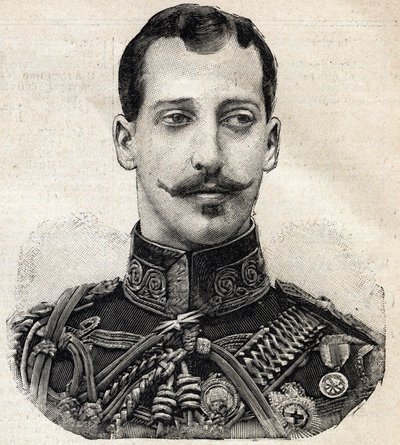 Portret księcia Alberta Victora (1864-1892), księcia Clarence i Avondale oraz wnuka angielskiej królowej Wiktorii, z francuskiej gazety Le Petit Parisien autorstwa French School