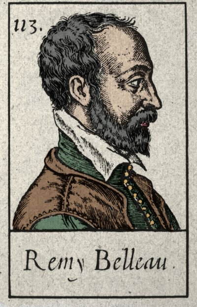 Portret Remy Belleau (1528-1577) francuski poeta, członek ruchu Plejady. Rycina z XIX wieku. autorstwa French School
