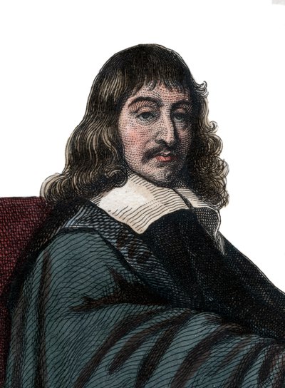 Portret Kartezjusza (1596-1650), francuskiego filozofa i pisarza. autorstwa French School