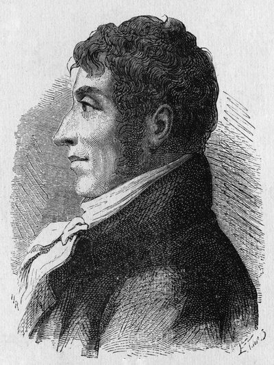 Portret Robertsona, lotnika pochodzenia flamandzkiego - w „Albumie Nauki”; wybitni naukowcy; Wielkie odkrycia”” 1896. autorstwa French School
