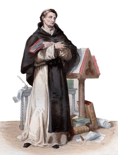 Portret św. Bernarda de Clairvaux (1090-1153), francuskiego opata i budowniczego reformującego się zakonu cystersów. autorstwa French School