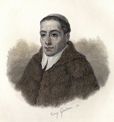 Portret świętego Bernarda de Menthon (923-1009), archidiakona Aosty i założyciela hospicjów świętego Bernarda. W "Portretach użytecznych ludzi" autorstwa French School
