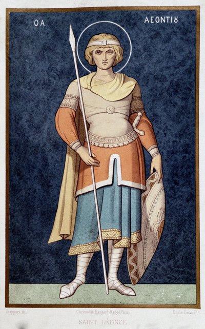 Portret św. Leonca według mozaiki greckiej XI autorstwa French School