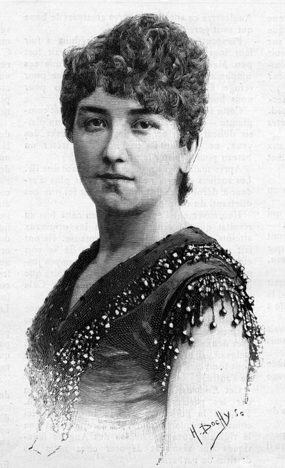 Portret szwedzkiej piosenkarki Sigrid Arnoldson (1861-1943) z 1887 roku. autorstwa French School