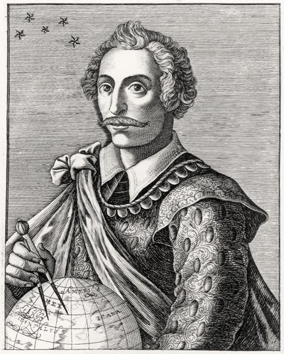 Portret Thomasa Cavendisha (1560-92) grawerowany przez L Armessin autorstwa French School