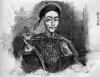 Portret Toa Kwang (Toa-Kwang lub Daoguang) (1782-1850), cesarza Chin z dynastii Qing. Grawer w „Le Monde Illustré” nr 136 z 19 listopada 1859 r. autorstwa French School