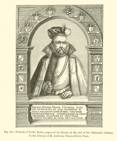 Portret Tycho Brahe, sztychowany przez Gheyna, pod koniec XVI wieku (rycina) autorstwa French School