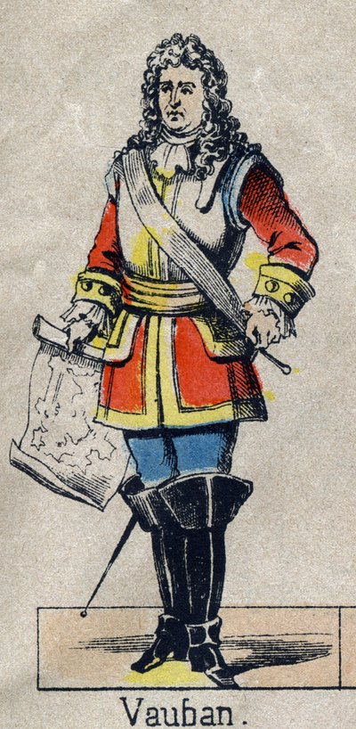Portret Vaubana Sebastiena Prestre (1633-1707), marszałka Francji. Wizerunek Epinal z końca XIX wieku. Prywatna kolekcja. autorstwa French School