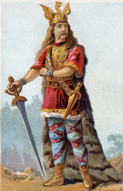 Portret Wercyngetoryksa (72-46 pne), króla Galów. Chromolitografia około 1890 r. autorstwa French School