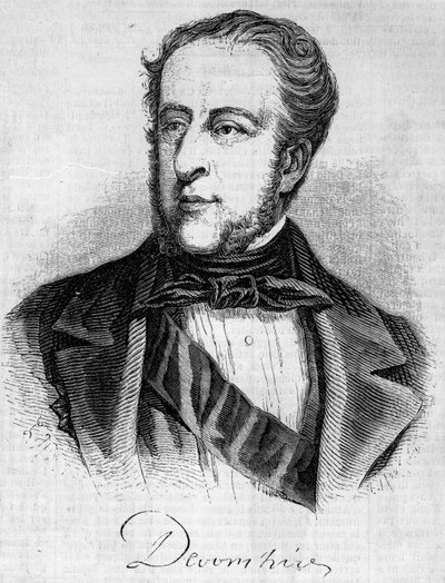 Portret Williama Spencera Cavendisha (1790-1858), księcia Devonshire. Grawer w „Le Monde Illustré” nr 45 z 20 lutego 1858 r. autorstwa French School