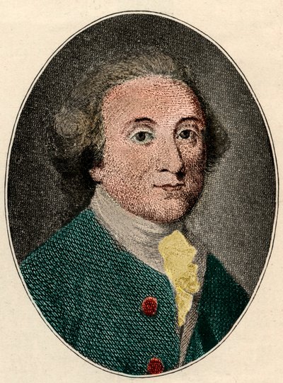 Portret Williama Whiteheada (angielskiego poety) (1715-1785). autorstwa French School