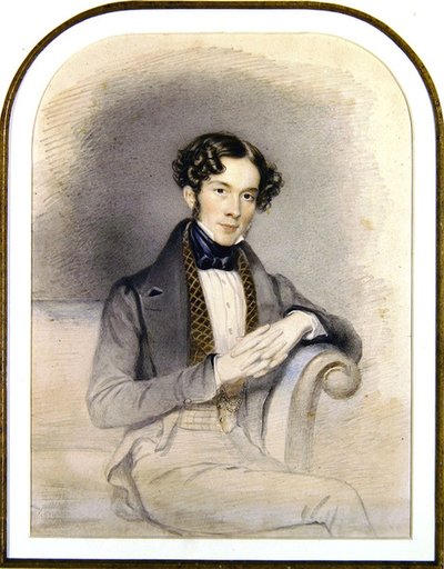 Portret młodego dżentelmena (akwarela na papierze) autorstwa French School