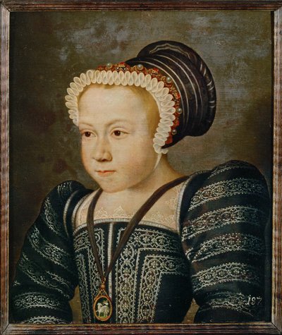 Portret szlachetnej młodej dziewczyny (obraz na drewnie dębowym) autorstwa French School