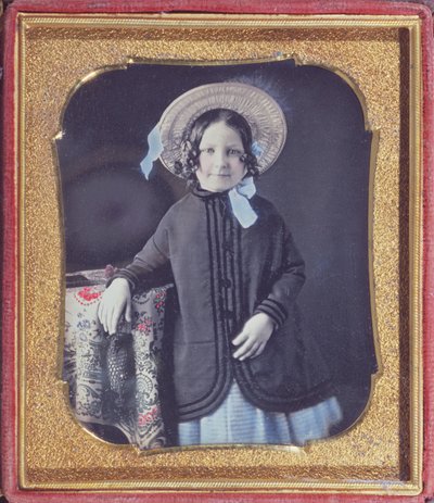 Portret młodej dziewczyny, ok. 1845-50 (kolorowy dagerotyp) autorstwa French School