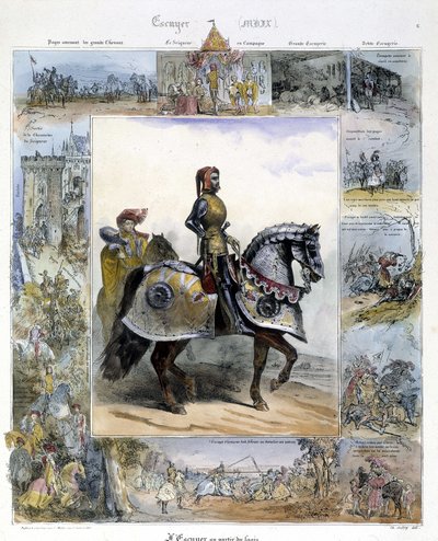 Portret Ecuyera w "Malowniczej historii starożytnej i współczesnej jazdy konnej" Charlesa Aubry