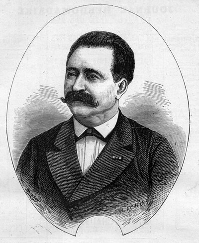 Portret „Doktor Nicolay”” (Faure Nicolay, francuski magik?). Grawer w „”Le Monde Illustré””n°1052 z 9 czerwca 1877 r. autorstwa French School