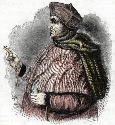 Portret Eveque Pierre Cauchon (1371-1442) urzędnik zatwierdzający proces Joanny d