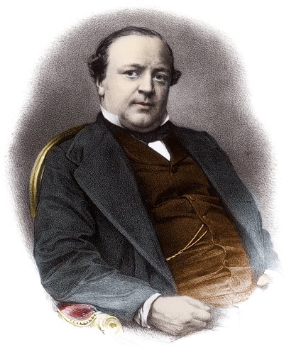 Portret francuskiego prawnika Charlesa Alexandre Lachauda (1818-1882) - Rycina XIX-wiecznej kolekcji prywatnej autorstwa French School