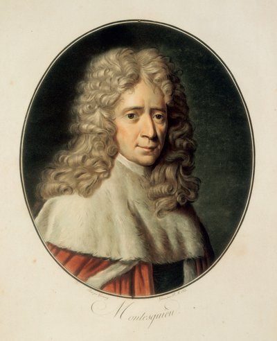 „Portret francuskiego filozofa i człowieka politycznego Charlesa de Secondata, Barona de la Brede i Monteskiusza autorstwa French School