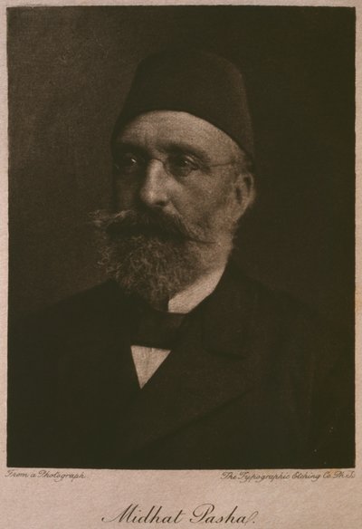 Portret chedywa Tawfika, z LEgypte Georga Moritza Ebersa (1837-98), 1881 (rycina bw) autorstwa French School