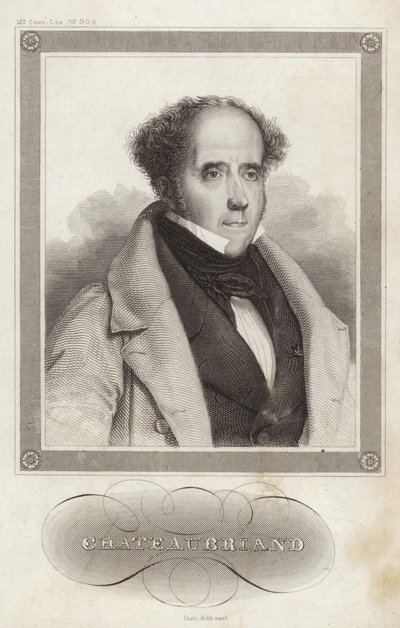 Portret wicehrabiego de Chateaubriand autorstwa French School