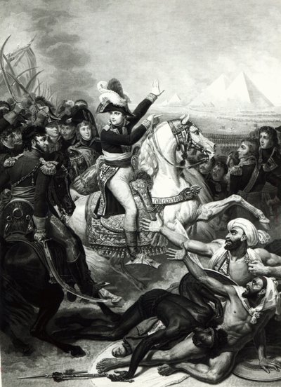 Przedstawienie Napoleona jako zwycięskiego bohatera w Egipcie autorstwa French School