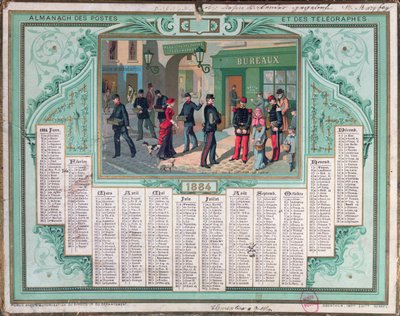 Kalendarz Pocztowy z 1884 r. autorstwa French School