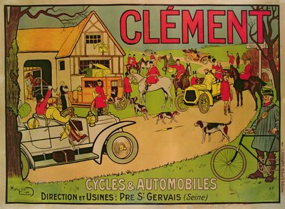 Plakat reklamowy Rowery i samochody Clement, Pre Saint-Gervais, 1906 autorstwa French School