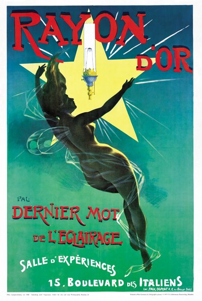 Plakat reklamujący oświetlenie Rayon dOr autorstwa French School