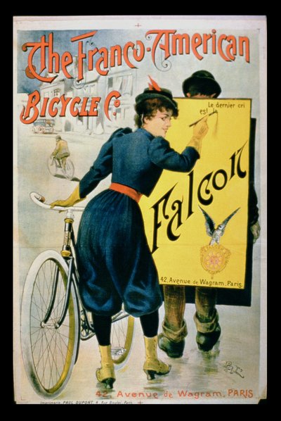 Plakat reklamujący The Franco-American Bicycle Co., Paryż autorstwa French School