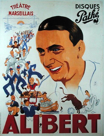 Plakat reklamujący przedstawienie Aliberta (1889-1951) w Teatrze Marseillais (kolor lito) autorstwa French School