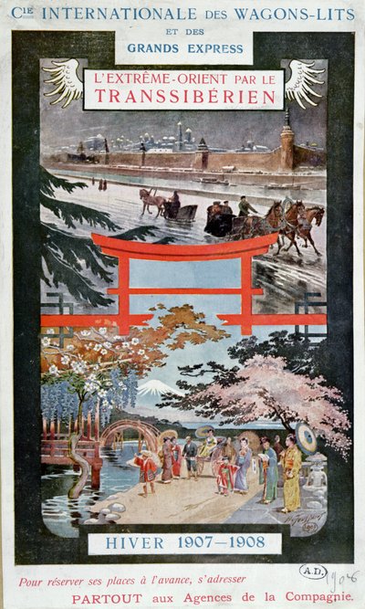 Plakat reklamujący Kolej Transsyberyjską, zima 1907-8 autorstwa French School