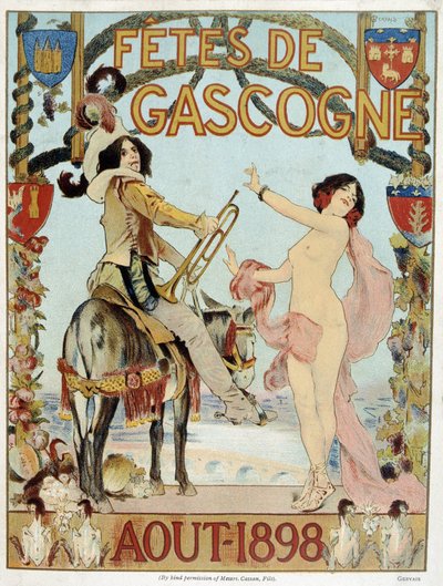 Plakat na święta Biskajskie w sierpniu 1898 r. autorstwa French School
