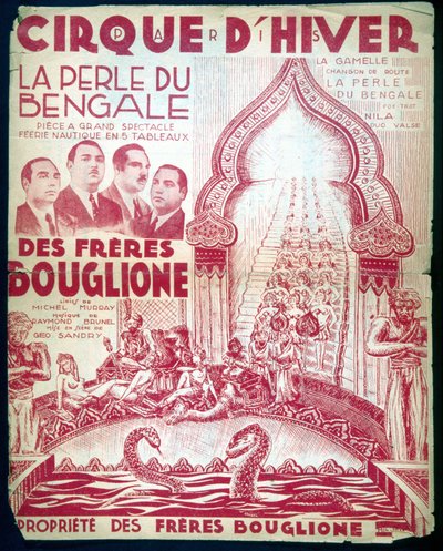 Plakat do spektaklu braci Bouglione „Perła Bengalu”” w Cirque d