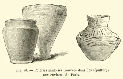 Ceramika galijska znaleziona w grobach w okolicach Paryża autorstwa French School