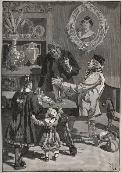 Potichomia, XIX-wieczny proces imitujący porcelanowe wazony z Chin i Japonii. Grawer z 1880 roku w „Les arts et metiers illustres” Adolphe BITARD. autorstwa French School