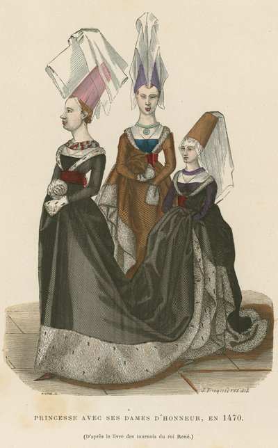 Księżniczka z damami honoru, 1470 autorstwa French School