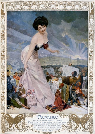 Printemps poświęcił się kobietom... - reklama domu towarowego Le Printemps. 1910. ¿ autorstwa French School