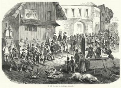 Procesja Gustawa Struvego i republikanów niemieckich, rewolucja 1848 r. autorstwa French School