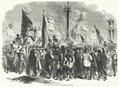 Proklamacja Republiki Rzymskiej, Włochy, 9 lutego 1849 autorstwa French School