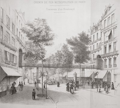 Projekt naziemnego systemu metra w Paryżu, 1886 r. autorstwa French School