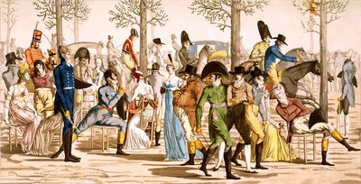 Promenada w Longchamps, 1802 autorstwa French School