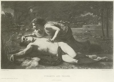 Pyramus i Thisbe (grawiura) autorstwa French School