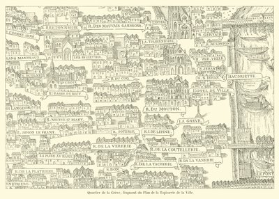 Dzielnica La Greve, fragment Planu Gobelinu Miasta autorstwa French School