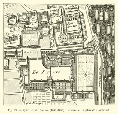 Dzielnica Luwru, 1648-1652, Faksymile mapy Gomboust autorstwa French School