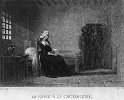 Królowa Maria Antonina (Marie Antoinette) w więzieniu Concierge - w „Rewolucji francuskiej” Thiersa. 19 wiek autorstwa French School