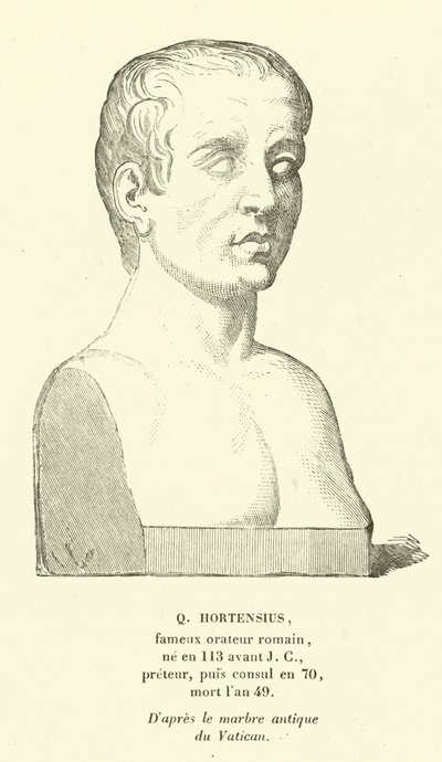 Kwintus Hortensjusz, rzymski optymistyczny polityk i mówca (rycina) autorstwa French School