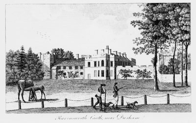 Zamek Ravensworth w pobliżu Durham, XIX wiek autorstwa French School