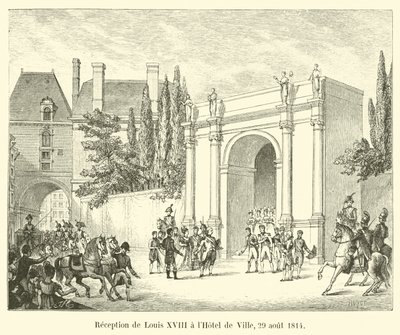 Przyjęcie Ludwika XVIII w Hotel de Ville, 29 sierpnia 1814 r. autorstwa French School